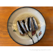 Huile de soja en conserve de sardine 125gx50tins avec boîte
